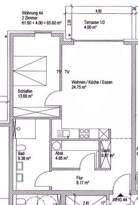 Grundriss Wohnung 44
