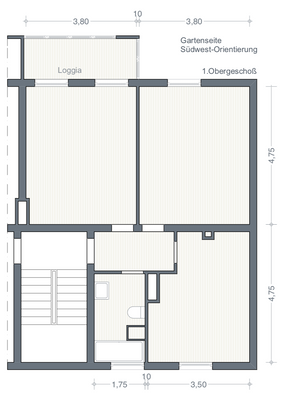 Beispielgrundriss Obergeschoss-Wohnung