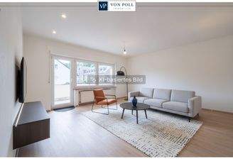 Wohnzimmer KI möbliert
