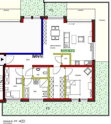 Grundriss PH-B-21 ca. 112 m² (o.Gew.)