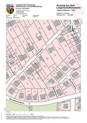 Schwalbach Nussholzstraße 9 Katasterkarte