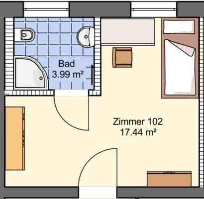 Grundriss Zimmer 1.02
