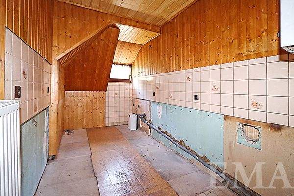 Blick in die Küche im Dachgeschoss