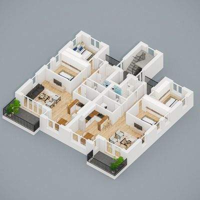 Grundriss Visualisierung 1. Obergeschoss 1