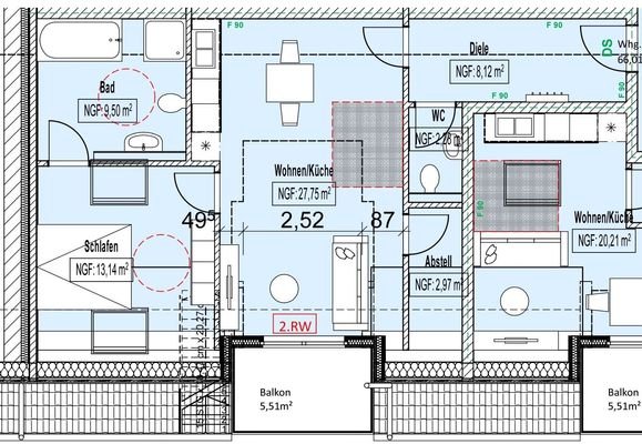 Wohnung 7 OG  66m²