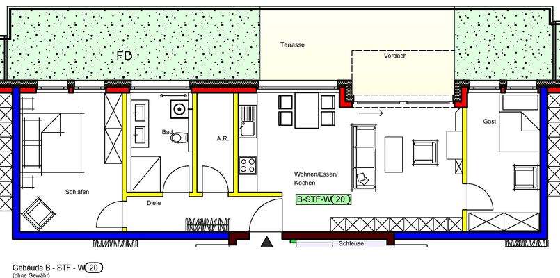 Grundriss PH-B-20 - ca. 87 m² (o.Gew.)