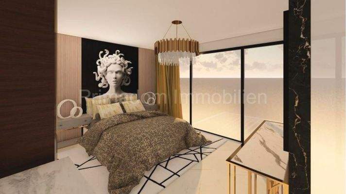 Schlafzimmer mit Masterbad