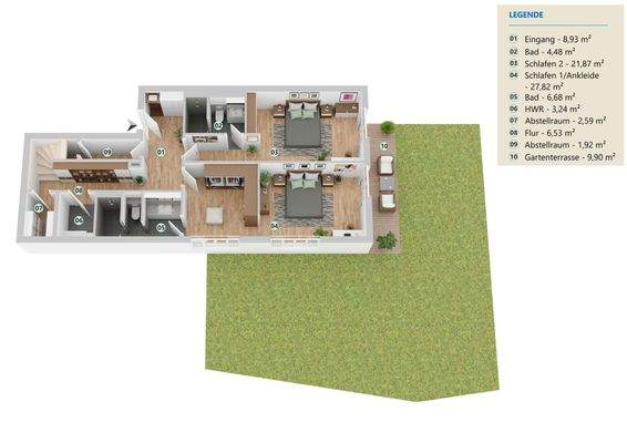 3D Grundriss Gartengeschoss