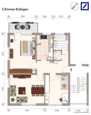 Grundriss 3 Zimmer Wohnung