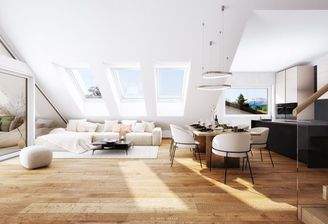 Architekturvisualisierung Herrnaugasse_INT_T5_wohnen-Küche